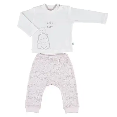 Bibaby Organik 2li Takım Lady Animals Ekru - Pembe