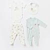 Bibaby Organik Tulum Takımı Tüllü Pretty Ears Bunny Mint - Ekru