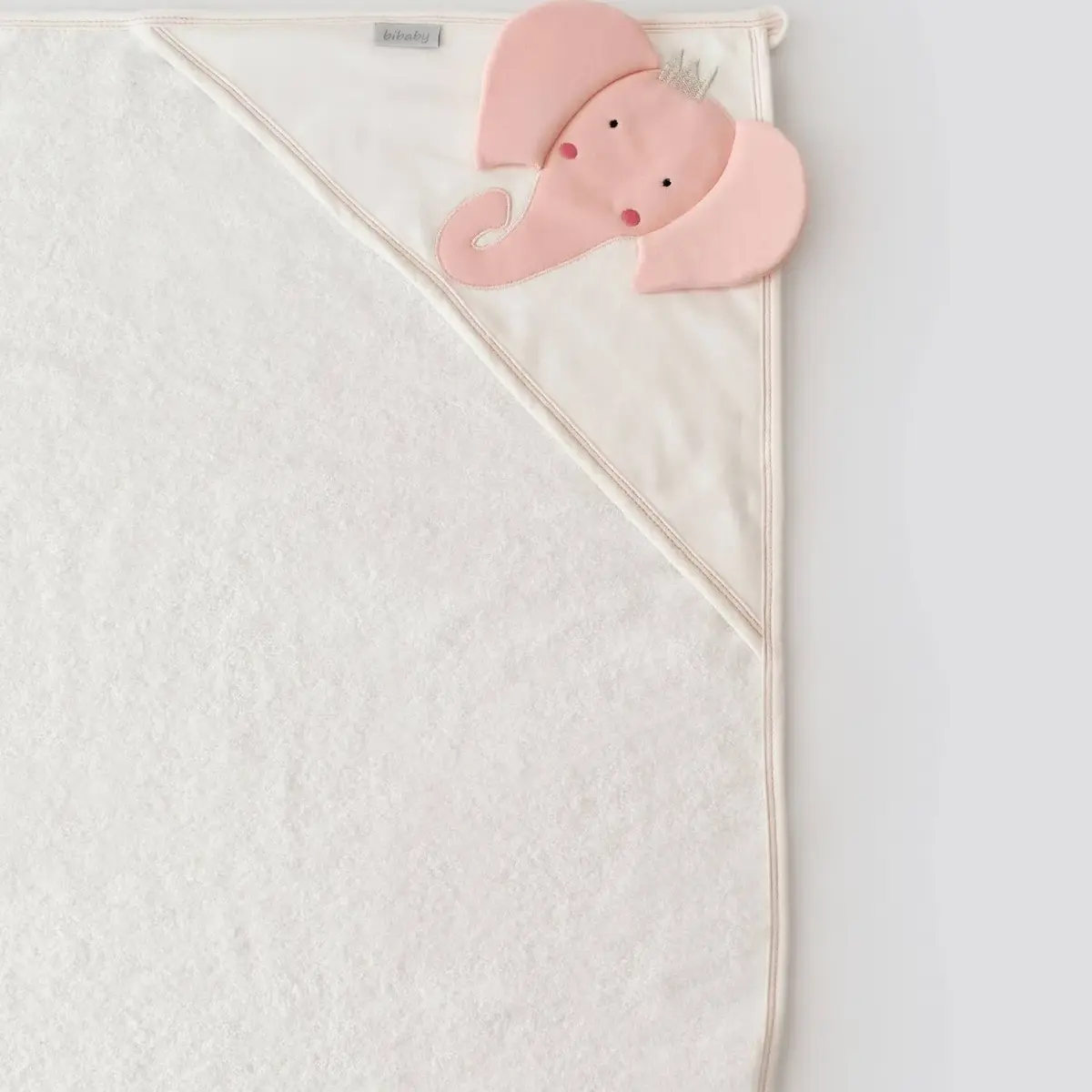 Bibaby Havlu Princess Elephant Ekru - Pembe