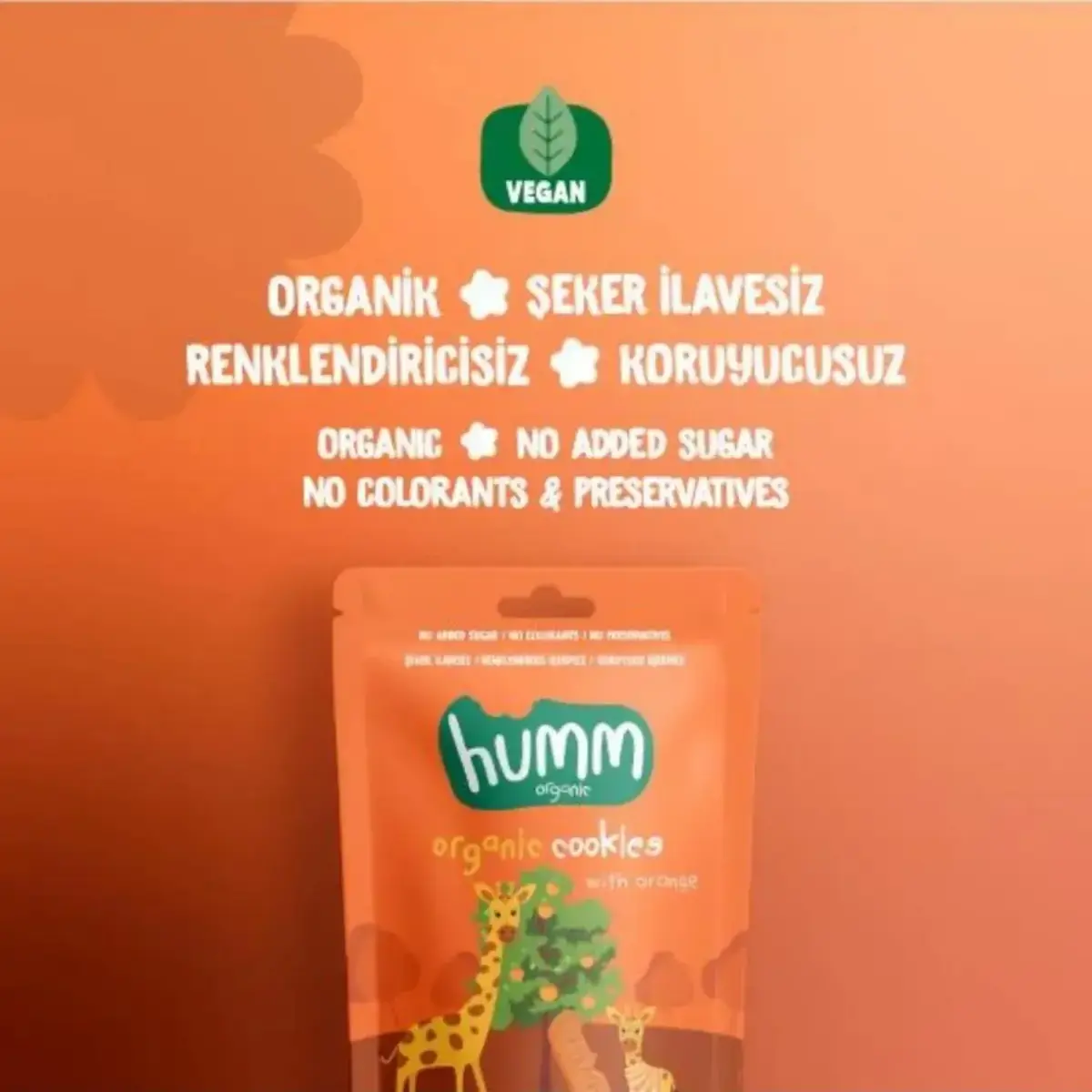 Humm Organic Vegan Portakallı Kurabiye 55 gr