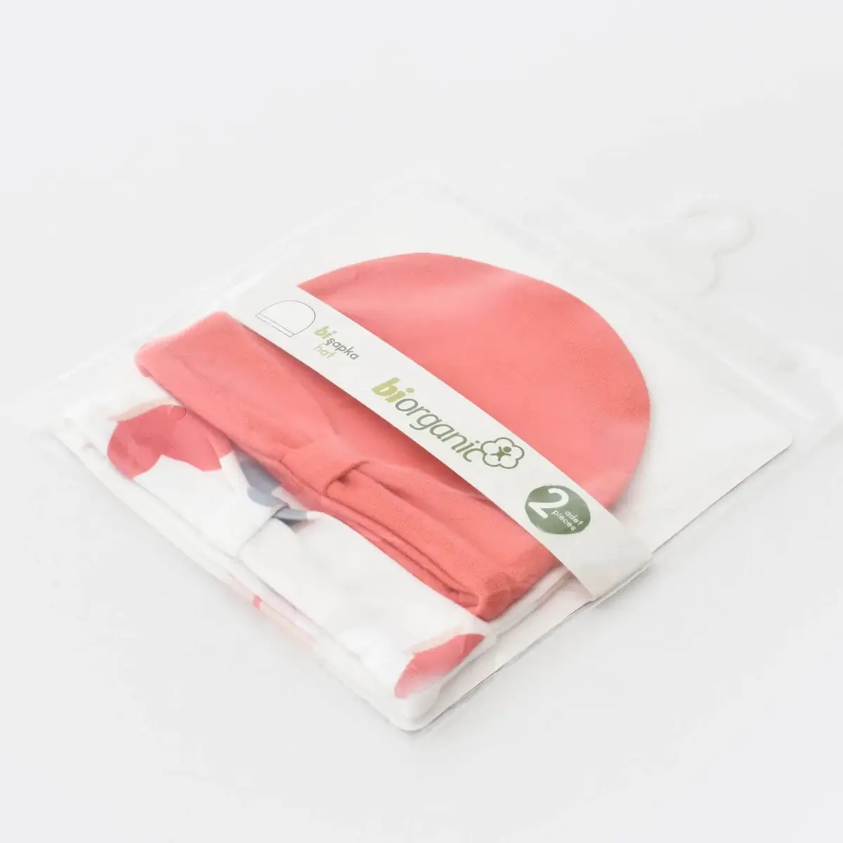 Bibaby Organik Şapka 2li Wild Flowers Coral
