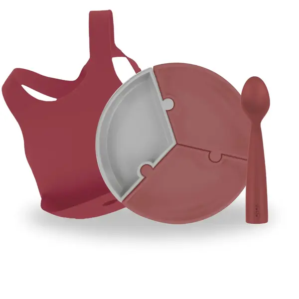 Oioi Yemek Seti Tabak Kaşık Önlük Velvet Rose