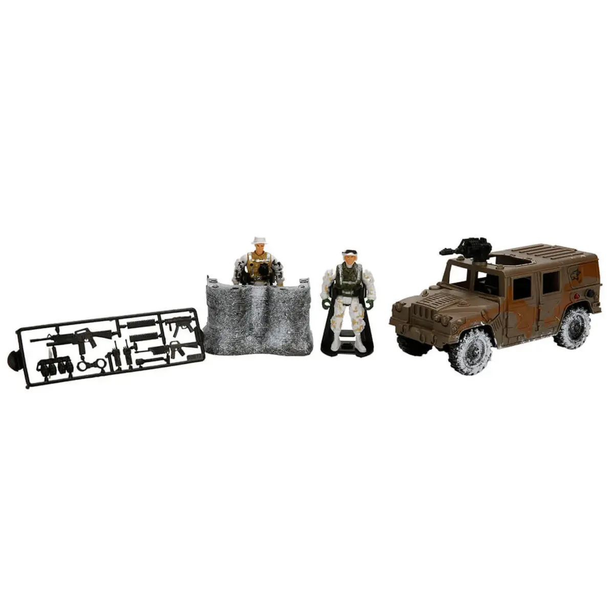 Sesli ve Işıklı Kar Temalı Askeri Araçlar Oyun Seti Jeep