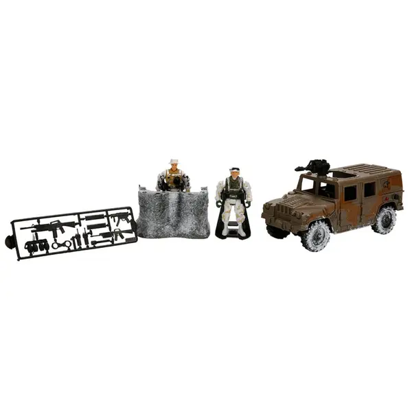 Sesli ve Işıklı Kar Temalı Askeri Araçlar Oyun Seti Jeep