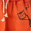 Hira Eşofman Altı Uykucu Kedi Baskılı Mercan