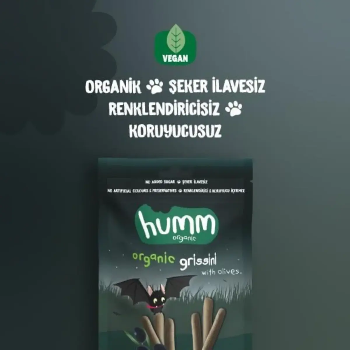 Organik Vegan Zeytinli Grissini 55 gr
