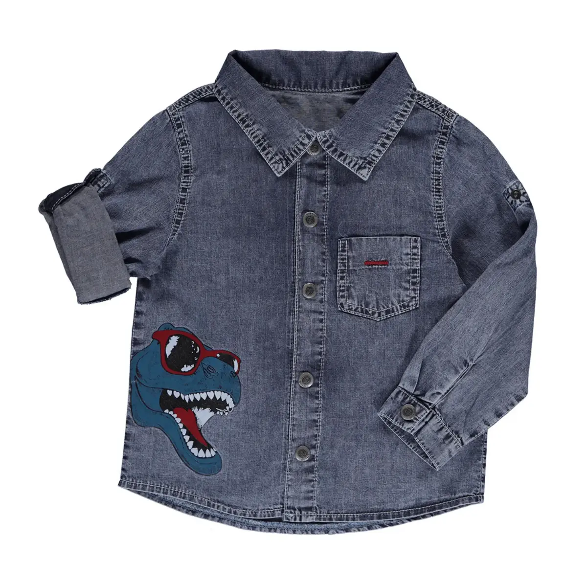 Overdo Gömlek Dinazor Baskılı Kot