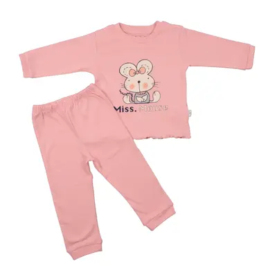 Mini Damla Pijama Takımı Mouse Gül Kurusu