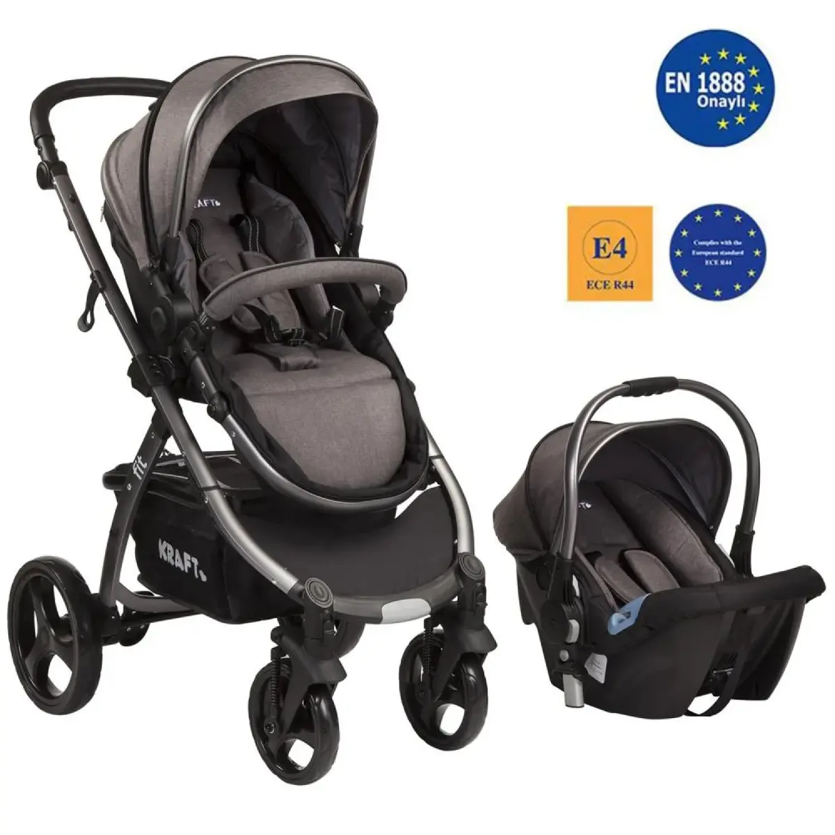 Kraft Fit Travel Sistem Bebek Arabası Gri