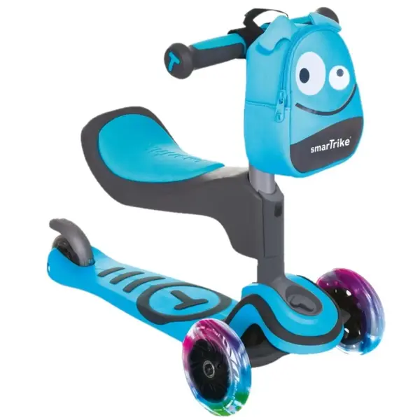 SmarTrike T1 3’ü 1 Arada Oturaklı ve Çantalı Çocuk Scooterı- Blue