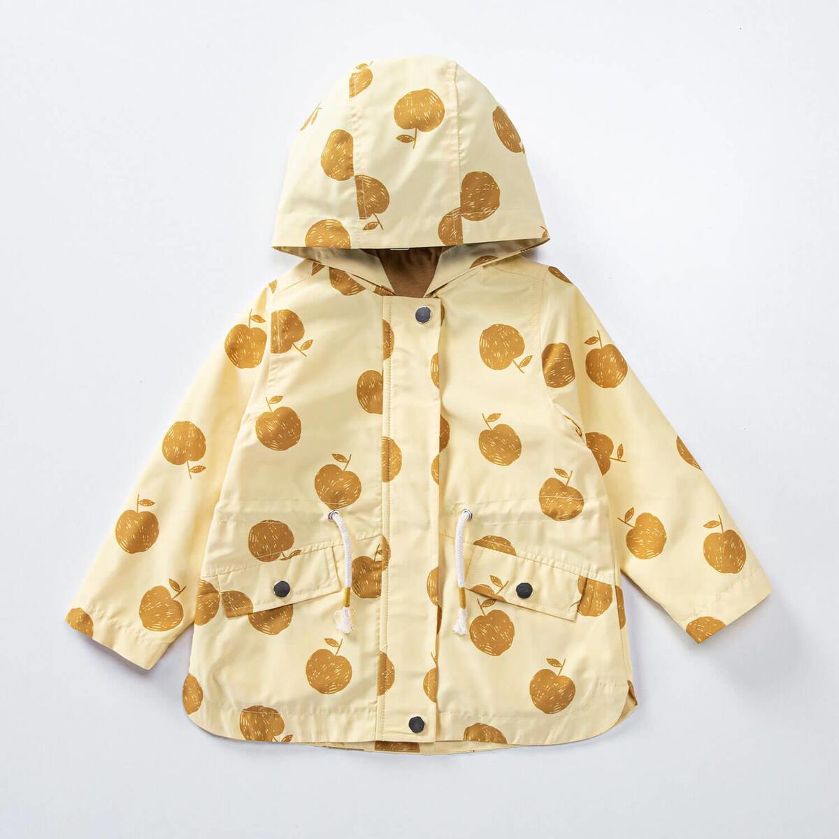 Midimod Yağmurluk Elma Baskılı Sarı
