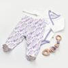Bibaby Organik Zıbın Takımı Love You Baby Yellow Lavander