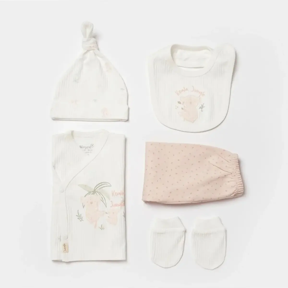 Bibaby Organik Hastane Çıkışı 5li Koala Jungle Pembe