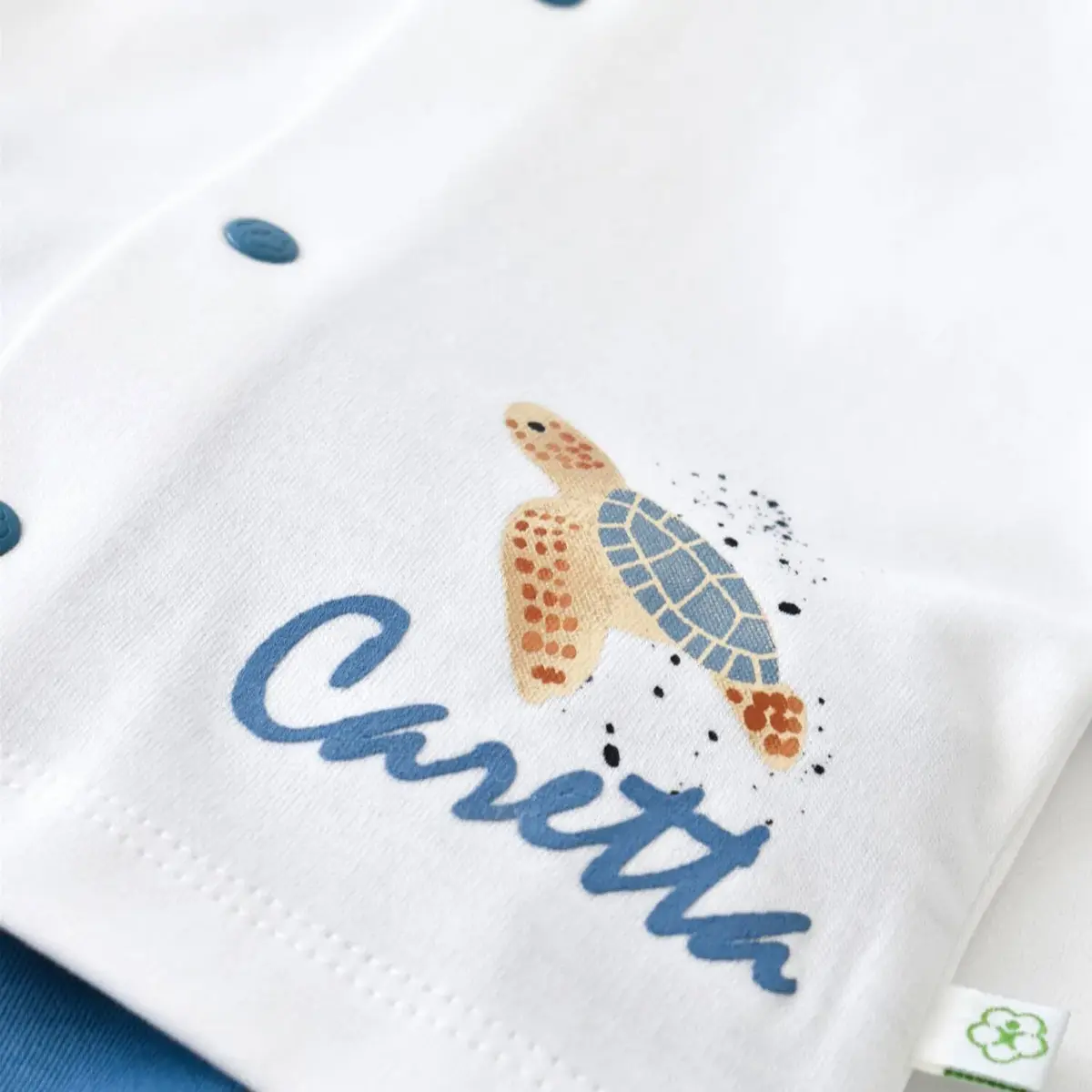 Bibaby Organik Zıbın Takımı Battaniyeli Tüllü Caretta In Live Ekru - İndigo