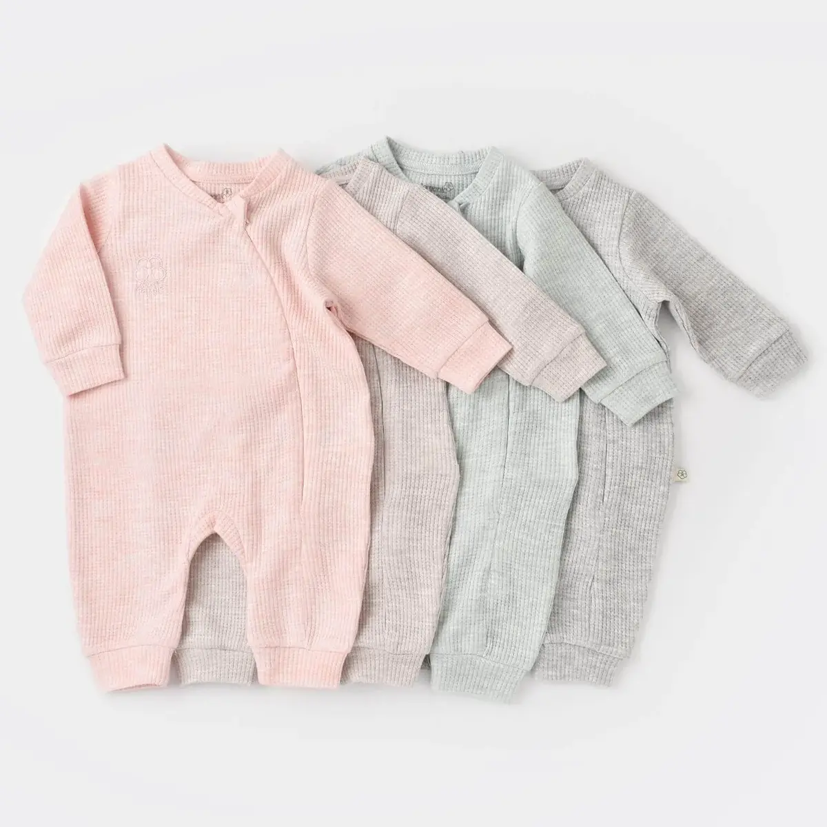Bibaby Organik Tulum Fermuarlı Nature In Waffle Yeşil Melanj