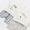 Bibaby 2li Takım Şortlu Stripe Sytle Lacivert - Bej