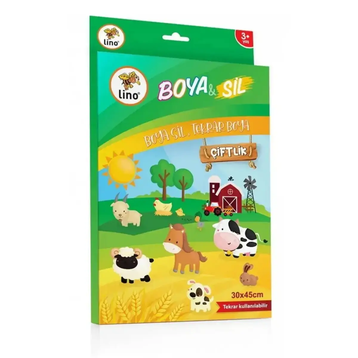 Lino Boya Sil Aktivite Matı Çiftlik (Silinebilir)