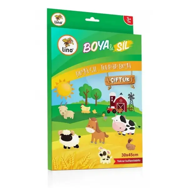 Lino Boya Sil Aktivite Matı Çiftlik (Silinebilir)