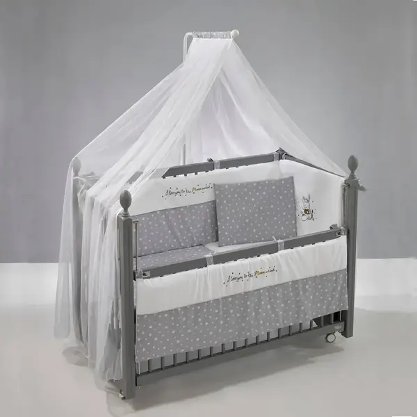 Meltem Kids Kral Beşik 60x120 cm Gri - Moon Gri