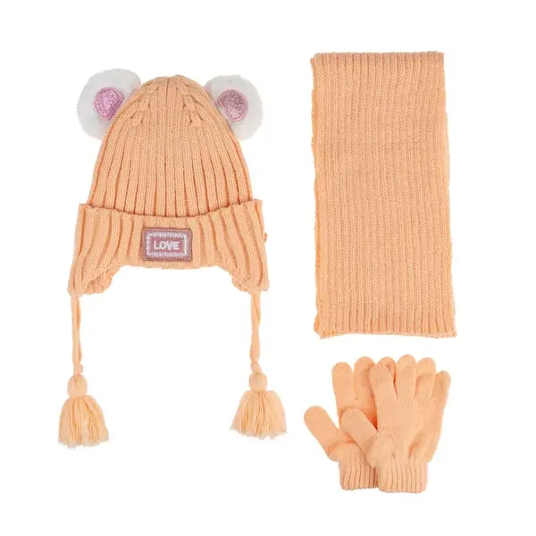 Kitti Eldiven Atkı Bere Takım 1-4Yaş Şeftali Asortili