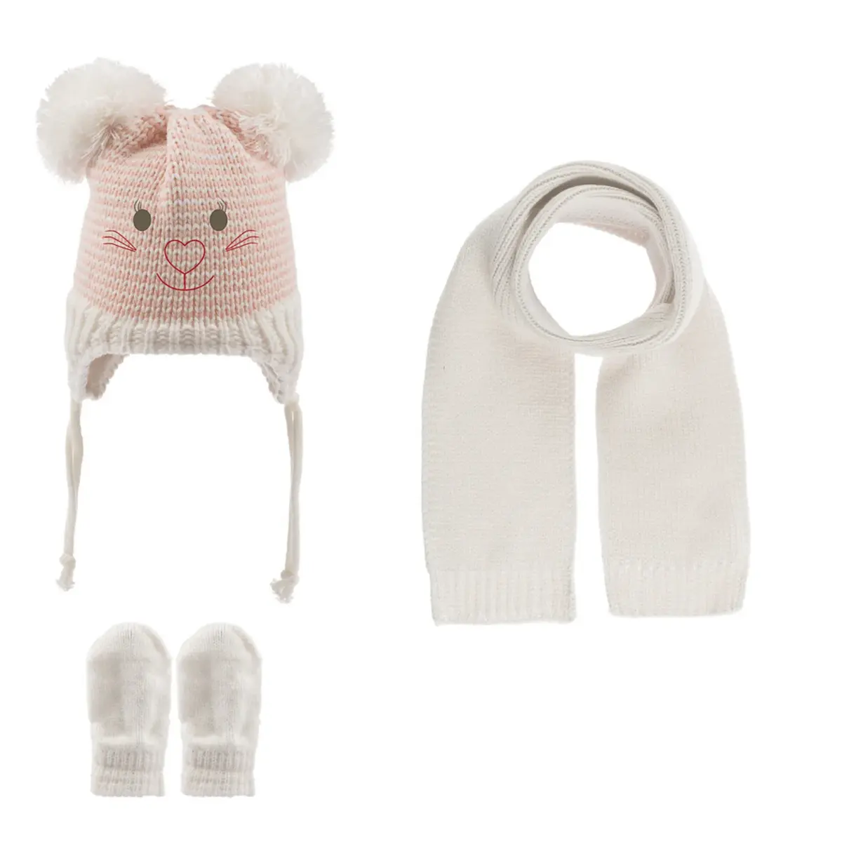 Kitti Atkı Bere Eldiven Takım Krem Kitti Atkı Bere Eldiven Takım Krem