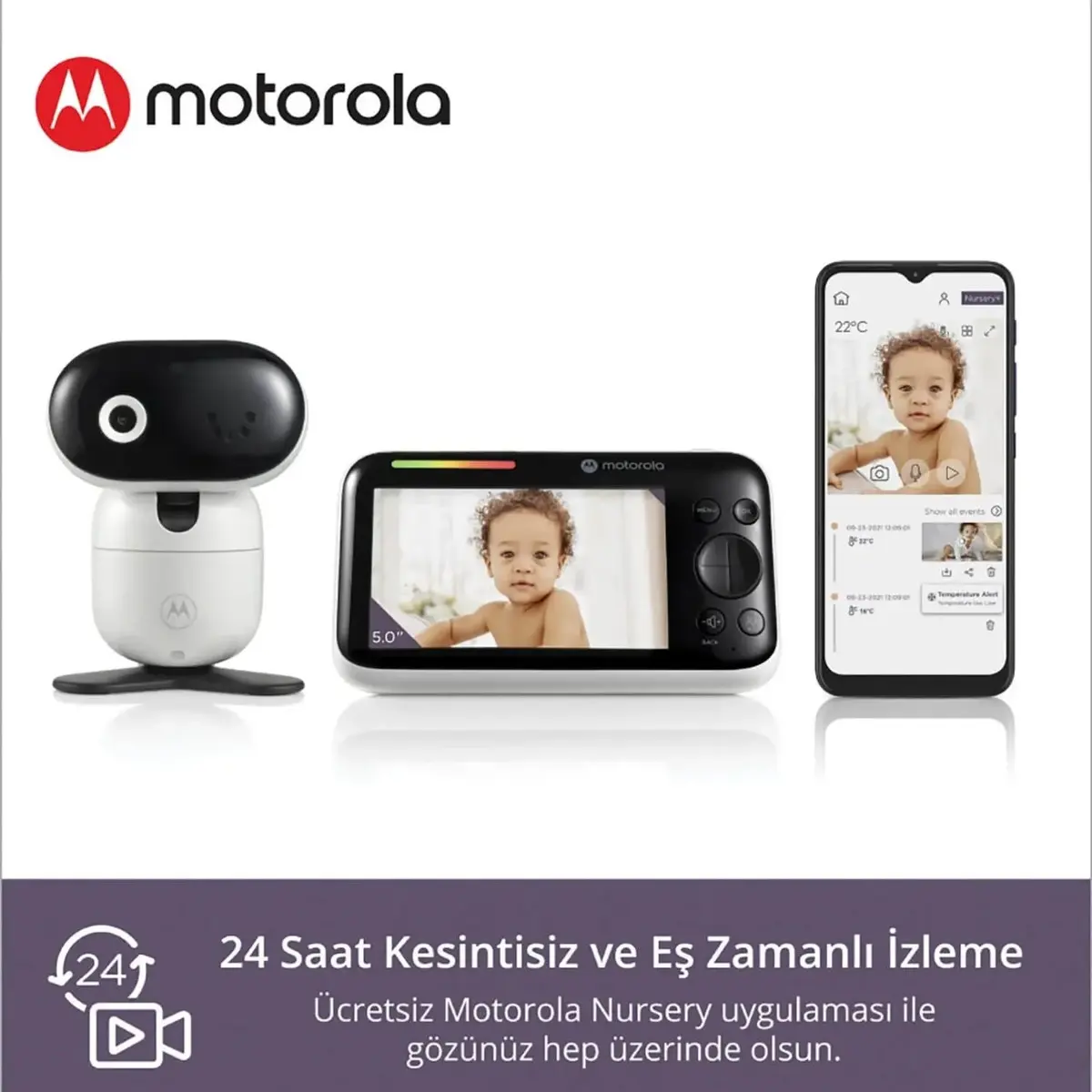 Motorola PİP1510 FHD Wifi  Connect Bebek Kamerası 5 inç LCD