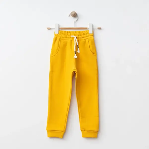 Bebolly Eşofman Altı Basic Üç İplik Şardonsuz Sarı