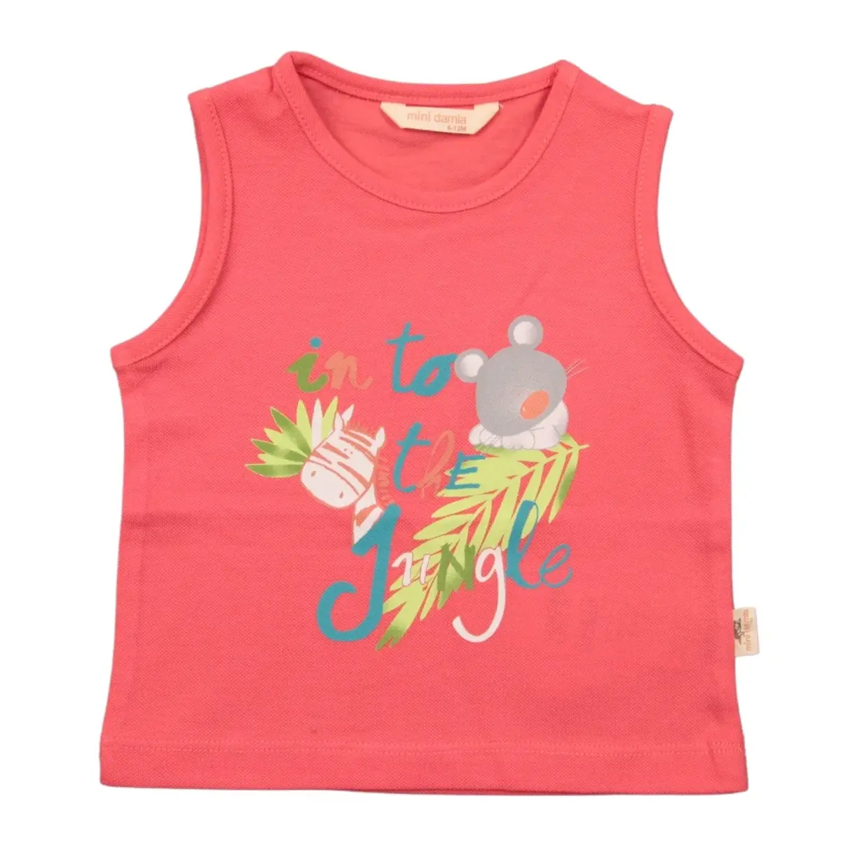 Mini Damla T-Shirt Kolsuz Jungle Nar Çiçeği Mini Damla T-Shirt Kolsuz Jungle Nar Çiçeği