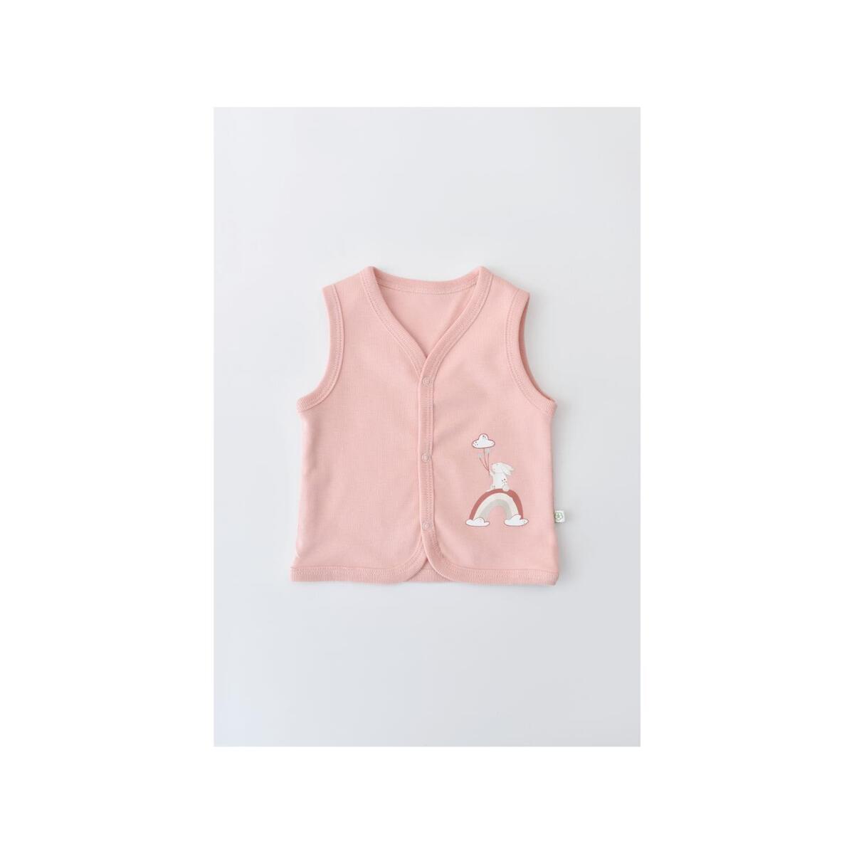 Bibaby Organik Yelek Live Color Rabbit Somon