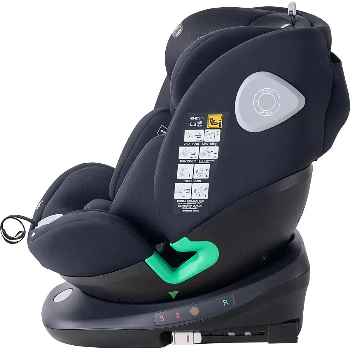 Prego Q9004 Tronfix I-Size Oto Koltuğu 0-36 Kg Siyah