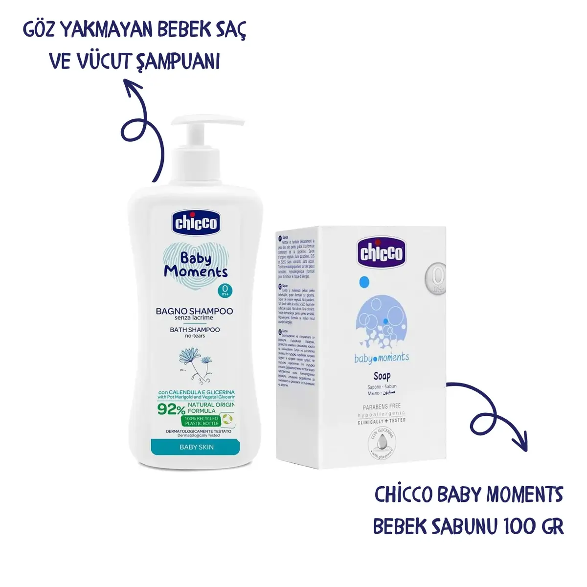 Chicco Baby Moments Bebek Şampuan + Bebek Sabunu (Avantaj Paketi)