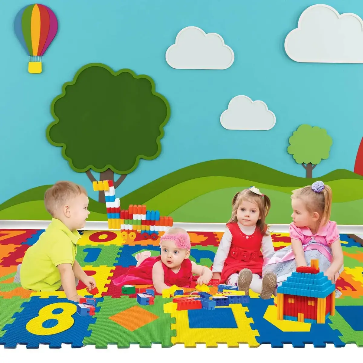 Eva Puzzle Oyun Matı Geometrik Şekiller 7mm 33x33