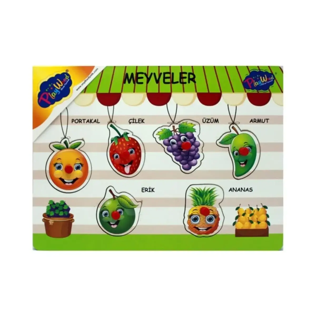 Playwood Ahşap Tutmalı Sebzeler Meyveler