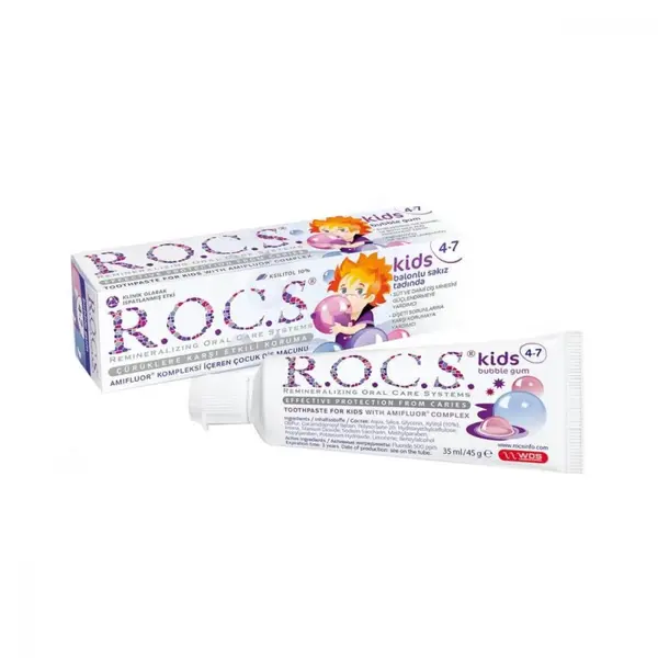 Rocs Kids Çocuk Diş Macunu Balon Sakızı 4-7 Yaş