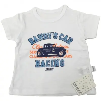 Bibaby T-Shirt Bimboo Racing Beyaz