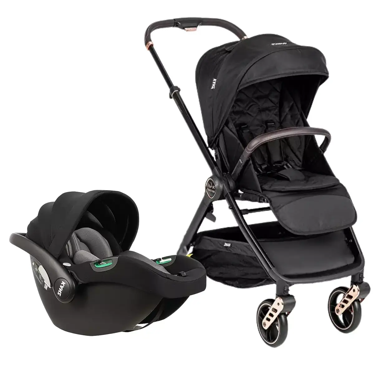 Kanz X-Go Ultimate Travel Sistem Bebek Arabası Rose Gold Siyah