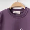 Winimo Sweatshirt Kalpli Kedi Baskılı Mor
