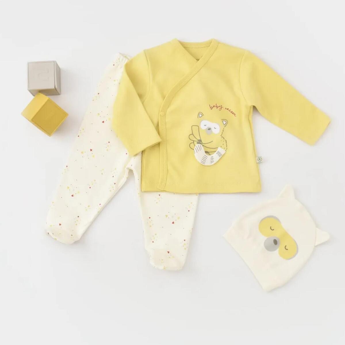 Bibaby Organik Zıbın Takımı 3lü Baby Racoon Lemon Grass - Vanilla Ice