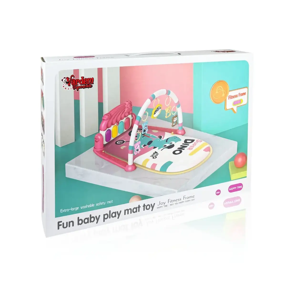 Piyanolu Dinozor Gökkuşağı Bebek Oyun Halısı