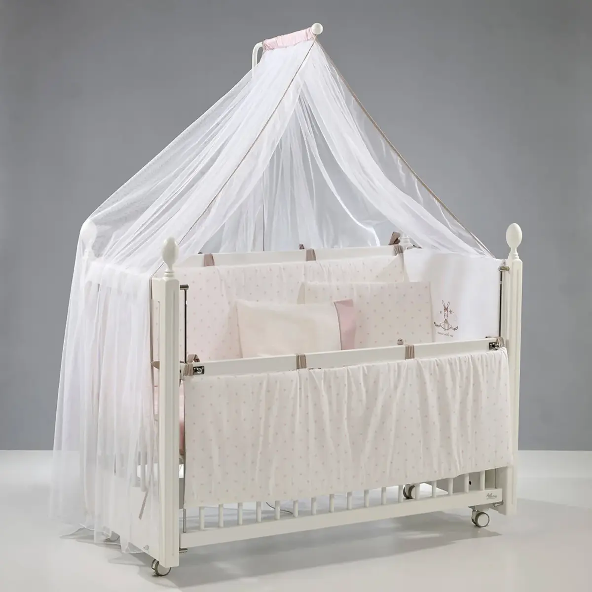Meltem Smart Kral Beşik 60x120 cm Beyaz -  Tiny Ballerina Pembe