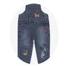 Overdo Salopet Kedi Nakışlı Mavi Denim