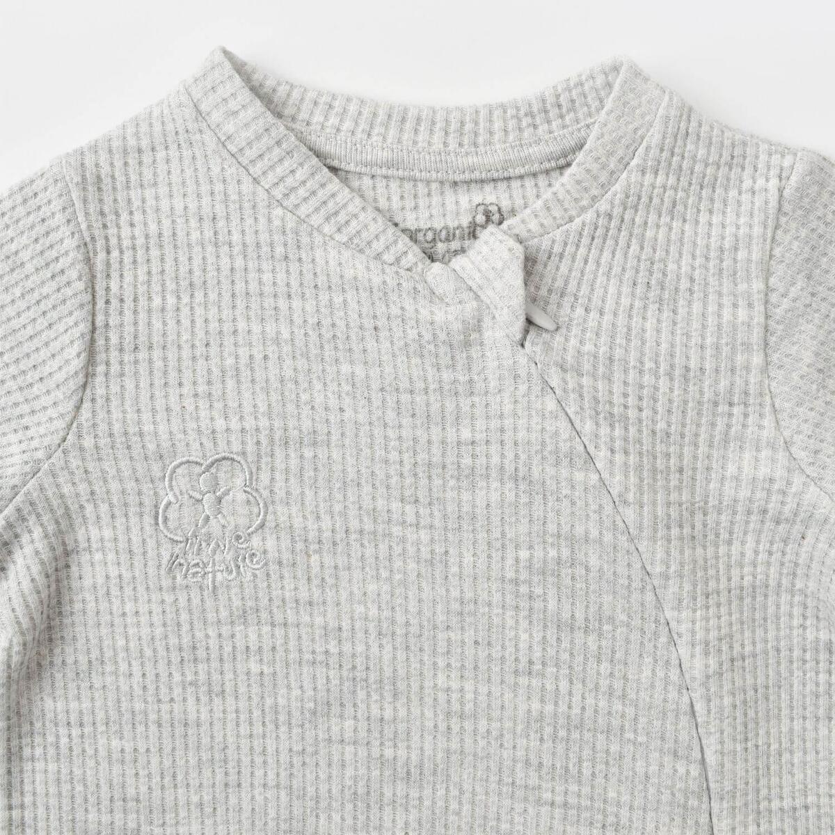 Bibaby Organik Tulum Fermuarlı Nature In Waffle Gri Melanj