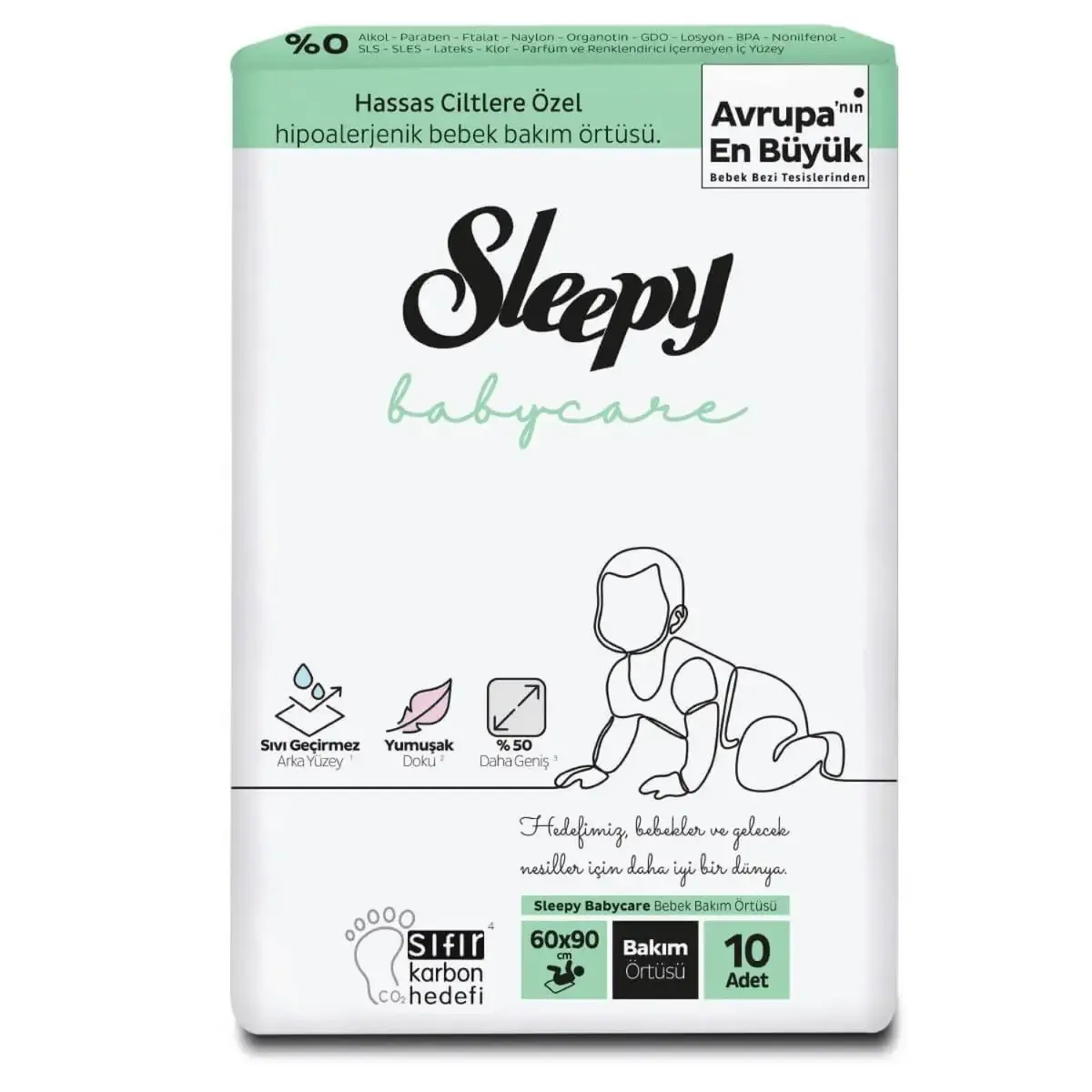 Sleepy Bebek Bakım Örtüsü 10lu 60x90 cm