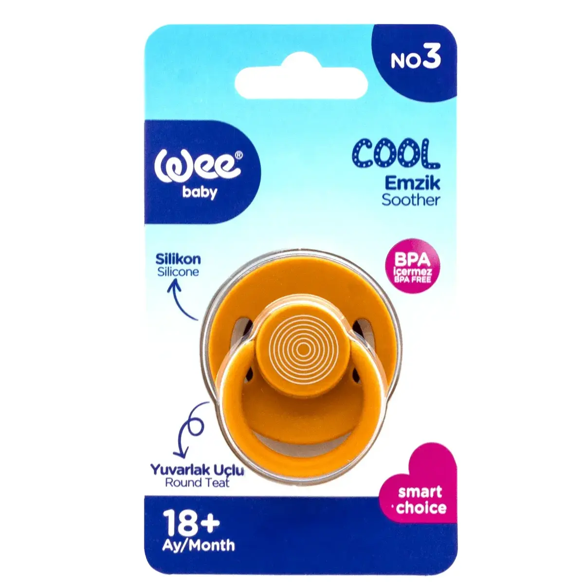 Wee Baby Cool Yuvarlak Uçlu Silikon Emzik No:3 18+ Ay
