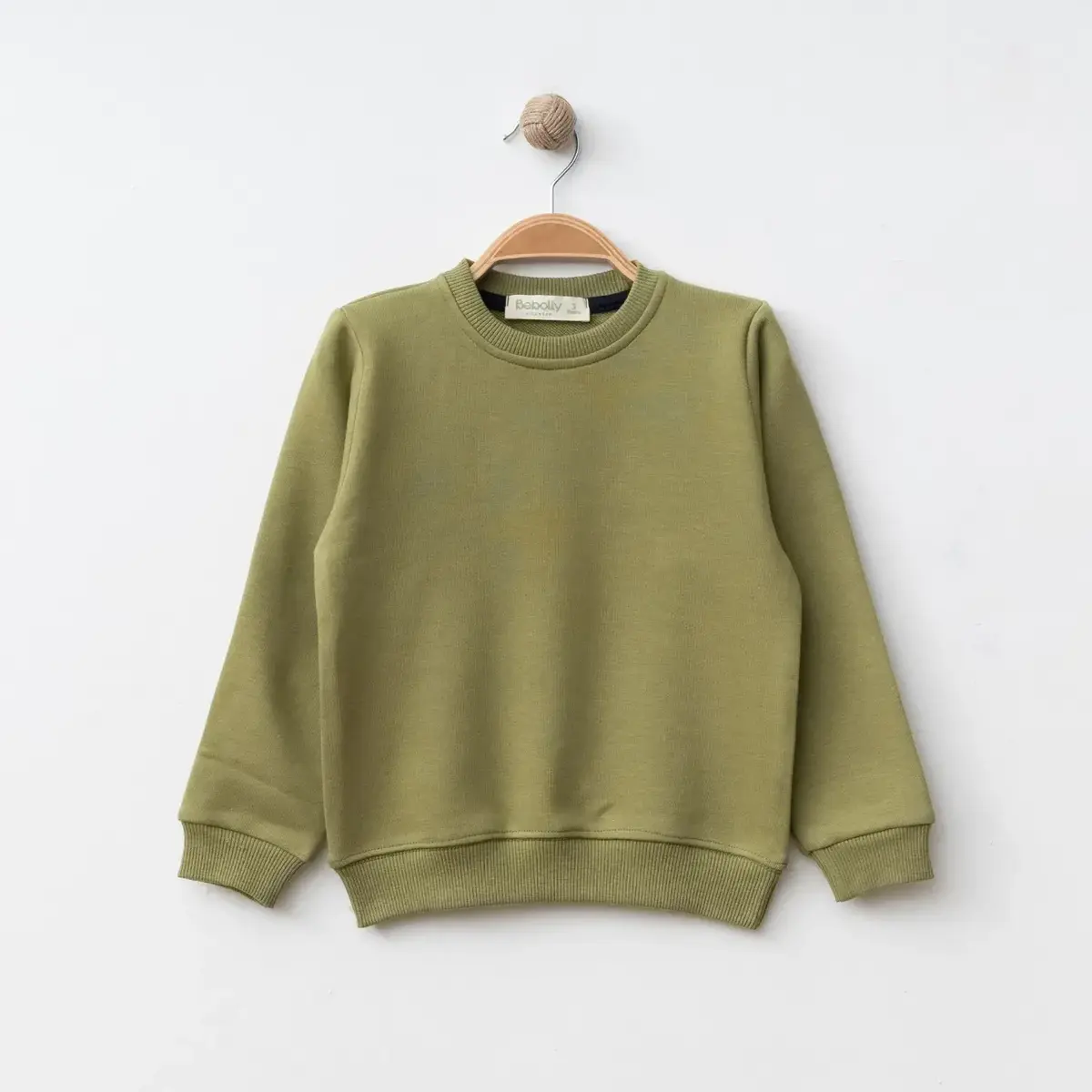 Bebolly Sweatshirt Basic Üç İplik Şardonsuz Yeşil