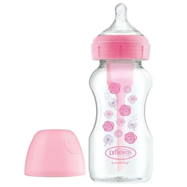 Dr Browns Options+ Geniş Ağız PP Desenli Biberon 270 ml Pembe