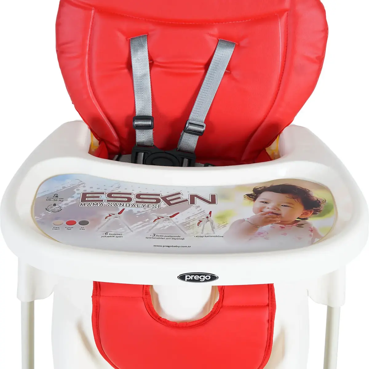 Prego 0623 Essen Mama Sandalyesi Kırmızı