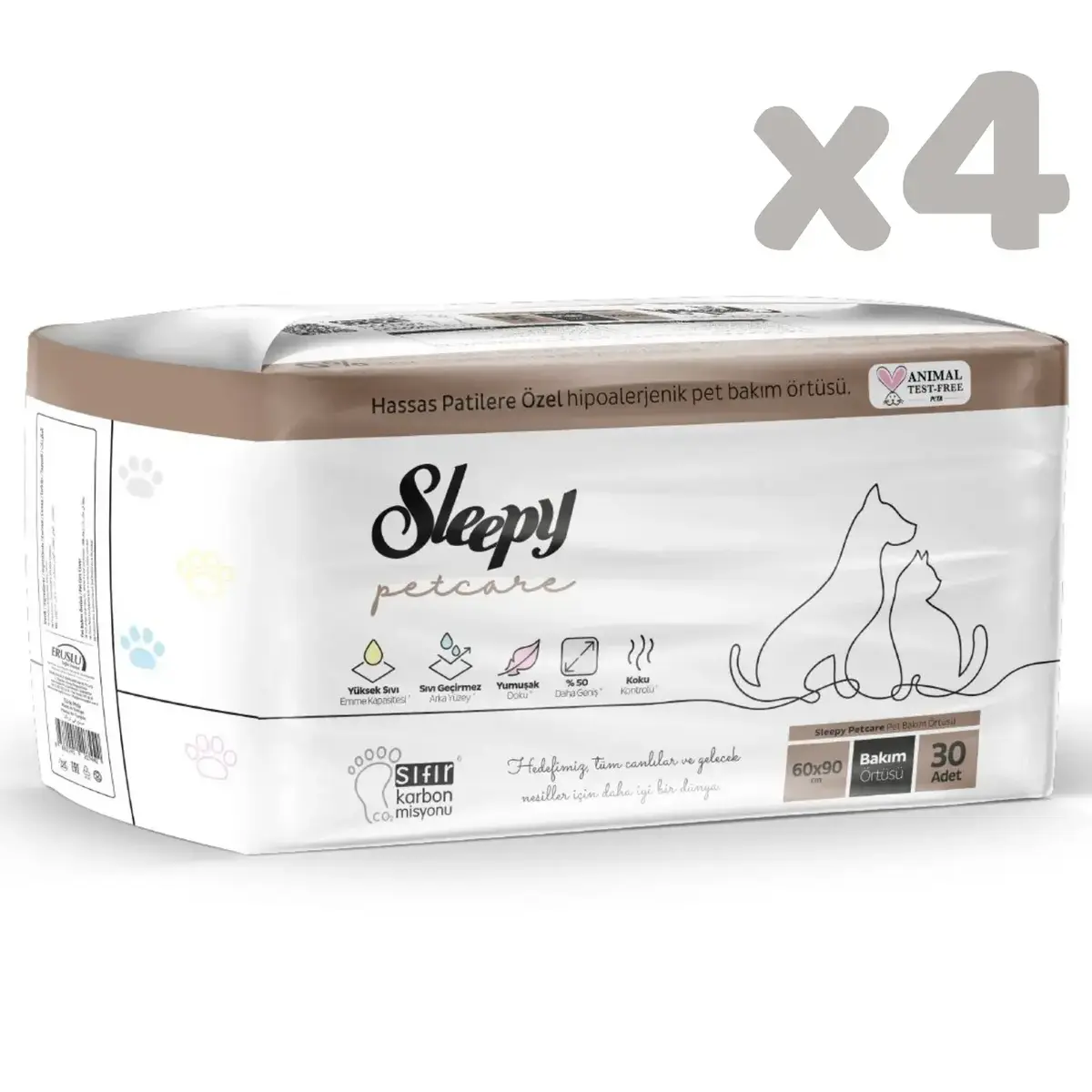 Sleepy Petcare Pet Bakım Örtüsü 30lu x 4 Adet (120 ADET)
