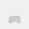 Bibaby 2li Takım Şortlu Stripe Sytle Bej - Mavi