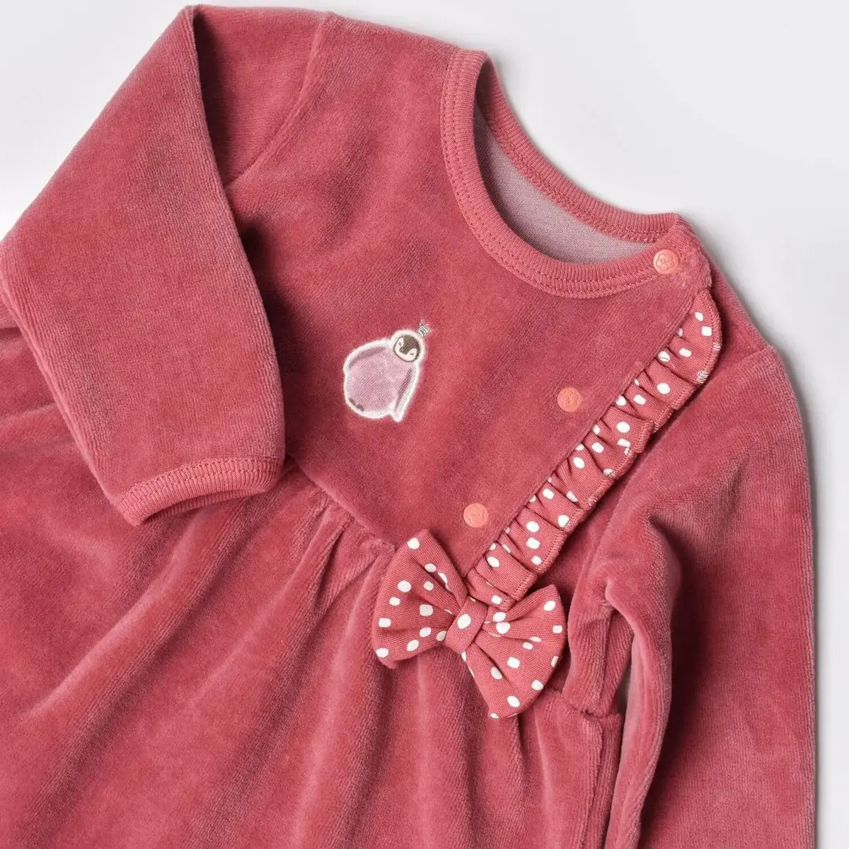 Bibaby Elbise Kadife Organik Little Love Rose Dry